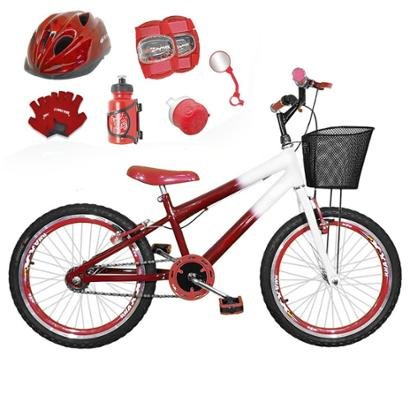 Kit Bicicleta Infantil Aro 20 FlexBikes C/ Capacete, Kit Proteção e Acessórios