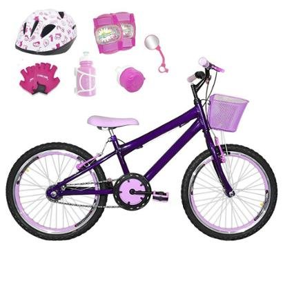 Kit Bicicleta Infantil Aro 20 FlexBikes C/ Capacete, Kit Proteção e Acessórios