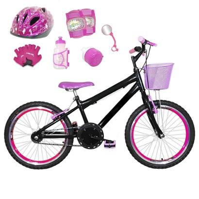 Kit Bicicleta Infantil Aro 20 FlexBikes C/ Capacete, Kit Proteção e Acessórios