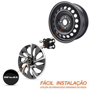 Kit Calota Esportiva Tuning DS4 Sport Cup Shutt Aro 13 Grafite e Prata Ótimo Acabamento Universal