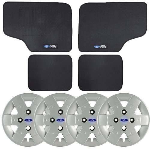 Kit Calota Grid Aro 13 C/ Emblema + Tapete Ford Ka 2002/03