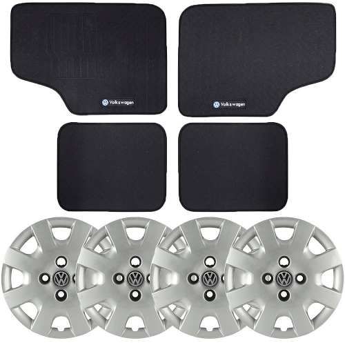 Kit Calota Grid Aro 13 C Emblema + Tapete Gol G5 1.0 2009/11