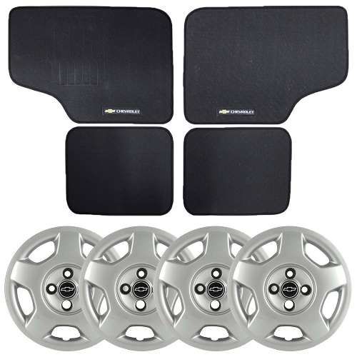 Kit Calota Grid Aro 14 C/ Emblema + Tapete Corsa Hatch 2004