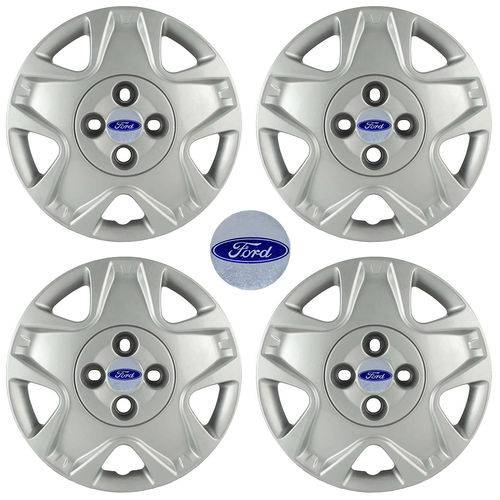 Kit Calotas Grid Aro 13 Ford Fiesta Hatch 2011 12 C/ Emblema