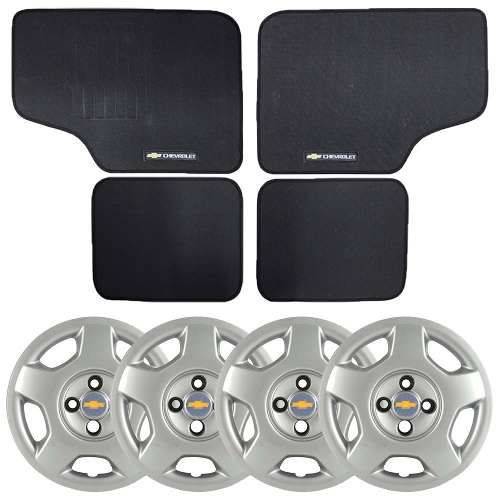 Kit Calotas Grid Aro 14 C/ Emblema + Tapete Corsa Hatch 2004