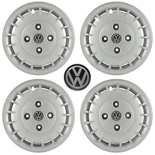 Kit Calotas Grid Aro 15 Vw Brasilia C/ Emblema