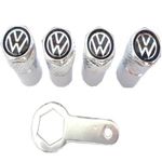 Kit Capa para Bicos Anti Furto Cromados + Chave de Aperto - Volkswagen