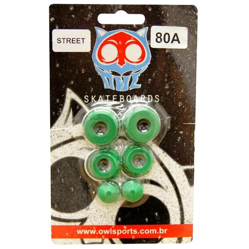 Kit com Amortecedor para Skate 80a Verde Owl Sports