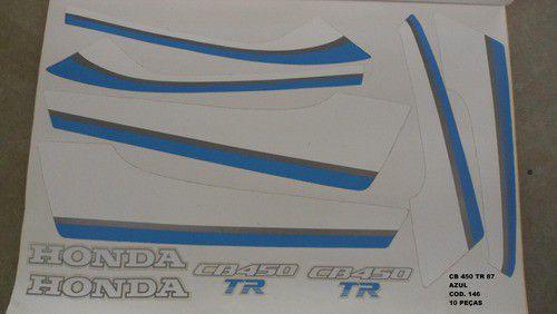 Kit de Adesivos Cb 450 87 Tr - Moto Cor Azul 146 - - Jotaesse