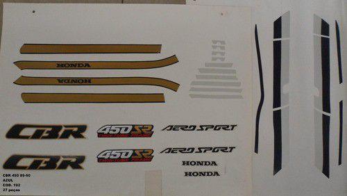 Kit de Adesivos Cbr 450 89/90 - Moto Cor Azul 192 - Jotaesse