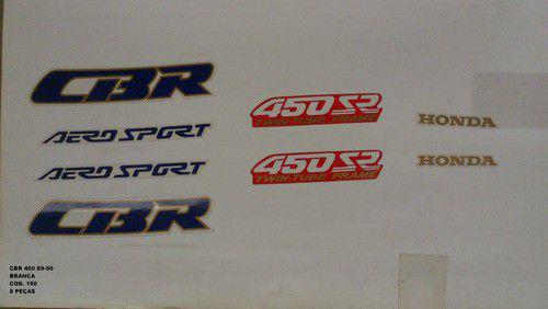 Kit de Adesivos Cbr 450 89/90 - Moto Cor Branca 190 - Jotaesse