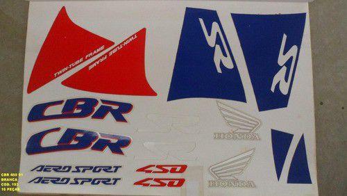 Kit de Adesivos Cbr 450 91 - Moto Cor Branca 193 - Jotaesse