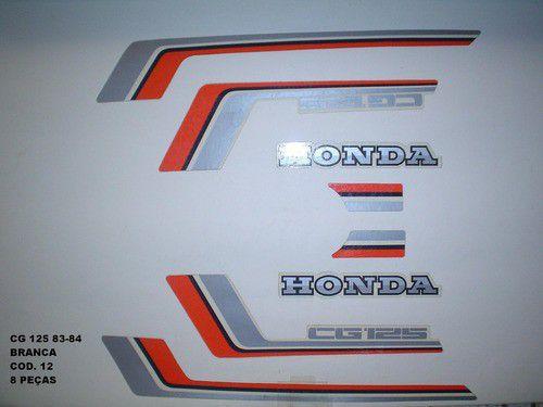 Kit de Adesivos Cg 125 83/84 - Moto Cor Branca 12 - Jotaesse