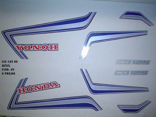 Kit de Adesivos Cg 125 86 - Moto Cor Azul (20 - Adesivos) - Jotaesse