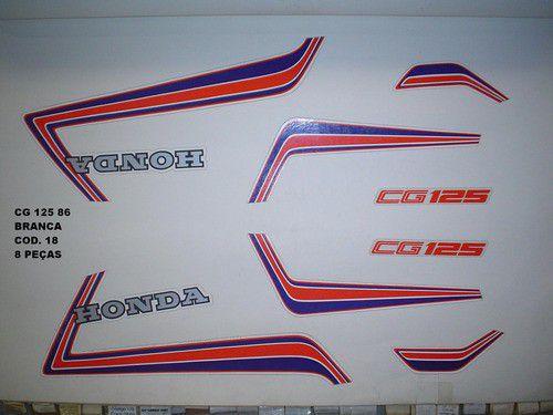 Kit de Adesivos Cg 125 86 - Moto Cor Branca - 18 - Jotaesse