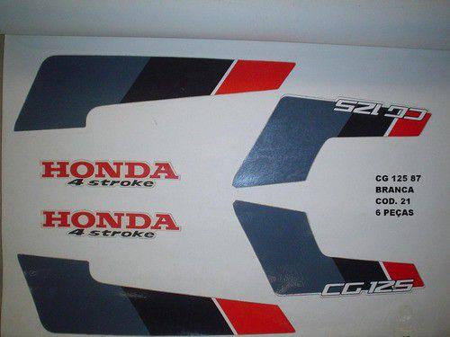 Kit de Adesivos Cg 125 87 - Moto Cor Branca (21 - Adesivos) - Jotaesse