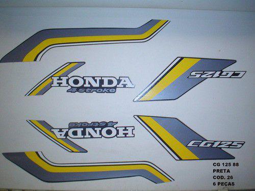 Kit de Adesivos Cg 125 88 - Moto Cor Preta (26 - Adesivos) - Jotaesse