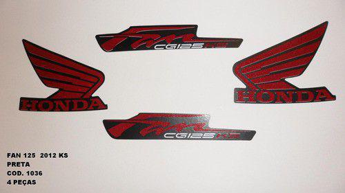 Kit de Adesivos Cg 125 Fan Ks 12 - Moto Cor Preta - 1036 - Jotaesse