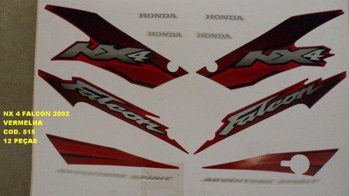 Kit de Adesivos Nx 400 Falcon 02 - Moto Cor Vermelha - 515 - Jotaesse