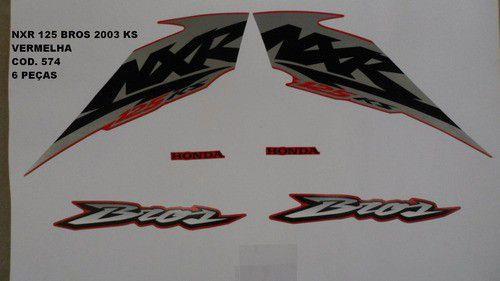 Kit de Adesivos Nxr 125 Bros Ks 03 - Moto Cor Vermelha - 574 - Jotaesse