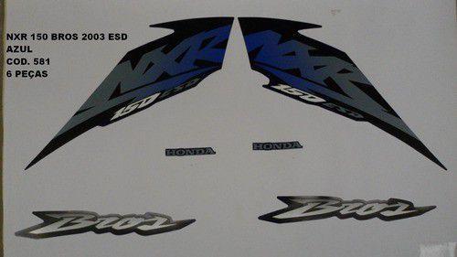 Kit de Adesivos Nxr 150 Bros 03 - Moto Cor Azul 581 - Jotaesse