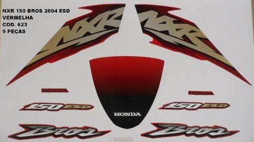 Kit de Adesivos Nxr 150 Bros 04 - Moto Cor Vermelha - 623 - Jotaesse