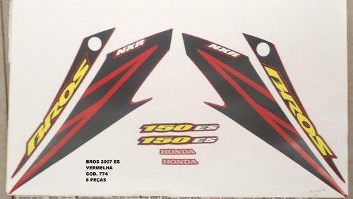 Faixa Nxr 150 Bros Es 07 - Moto Cor Vermelha - Kit 774 - Jotaesse