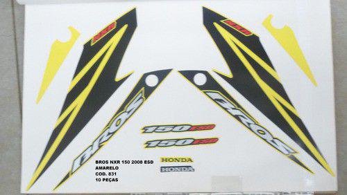 Kit de Adesivos Nxr 150 Bros Esd 08 - Moto Cor Amarela -831 - Jotaesse