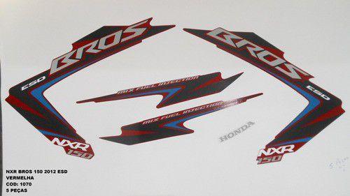 Kit de Adesivos Nxr 150 Bros Esd 12 Moto Cor Vermelha - 1070 - Jotaesse