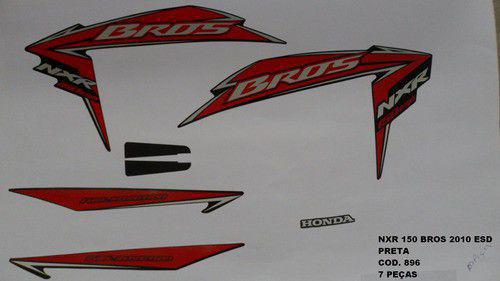 Kit de Adesivos Nxr 150 Bros Esd 10 - Moto Cor Preta - 896 - Jotaesse