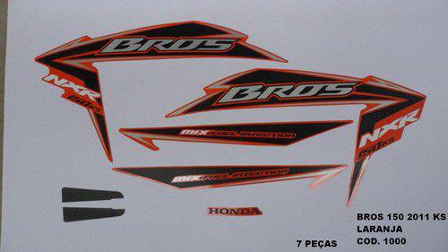 Kit de Adesivos Nxr 150 Bros Ks 11 - Moto Cor Laranja - 1000 - Jotaesse