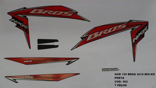 Kit de Adesivos Nxr 150 Bros Ks Mix 10 Moto Cor Preta - 902 - Jotaesse