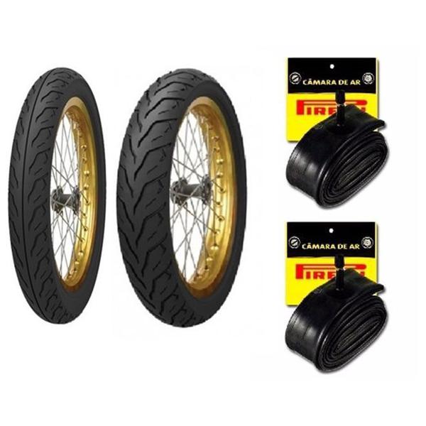 Kit de Pneus 90/90-18 + 80/100-18 Kenda Thorax + Camaras de Ar TITAN/FAN/YBR 125/150/160