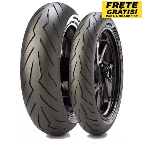 Kit PAR Pneu Pirelli Diablo Rosso III CB 600F Hornet 2007 ATÉ 2019 120-70-17 R 58W + 180-55-17 R 73W TL