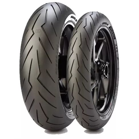 Kit PAR Pneu Pirelli Diablo Rosso III CB 600F Hornet 2007 ATÉ 2019 120-70-17 R 58W + 180-55-17 R 73W TL