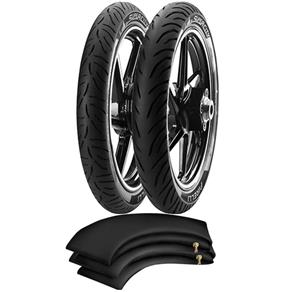 Kit Pneu 90/90-18 + 275-18 Super City Pirelli Cg125 Ybr125 + Camaras