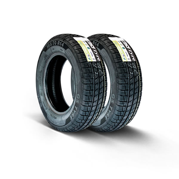 Kit Pneu Aro 14 - 185/70R14 Remold Tyre Eco 2 Peças - Gs Tyre