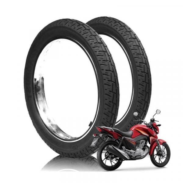 Kit 2 Pneu Honda Cg 150 Mt 90/90-18 Tras Robust + 2.75-18 Diant Novo Original