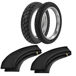 Kit Pneu Tornado Xre300 Lander Tenere 120/80-18 + 90/90-21 R34 Rinaldi