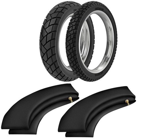 Kit Pneu Tornado Xre300 Lander Tenere 120/80-18 + 90/90-21 R34 Rinaldi