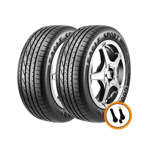 Kit 2 Pneus Goodyear Aro 16 205/55R16 Eagle Sport 91V + Válvulas