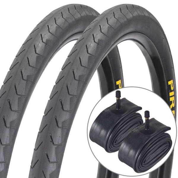 Kit 2 Pneus Pirelli Phantom Street 26x1.50 Arame e 2 Câmaras Pirelli 26x1.50