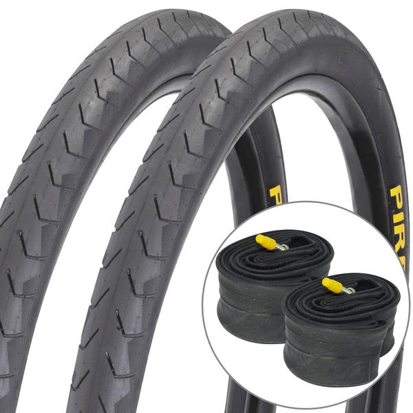 Kit 2 Pneus Pirelli Phantom Street 26x1.50 Arame e 2 Câmaras Pirelli Pr 26