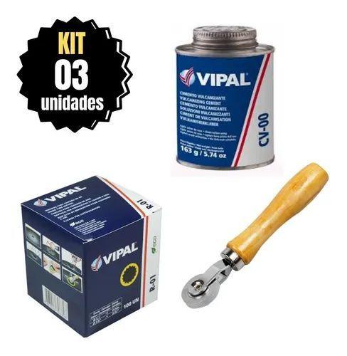 Kit Remendo Vipal R-01 + Cola a Frio Cv-00 + Rodilho 8mm