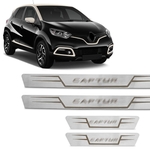 Kit Soleira Aço Inox Escovado Reta Captur 2017 e 2020