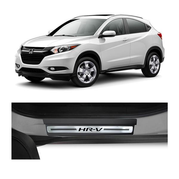 Kit Soleira HR-V Premium Aço Escovado Resinado 2015 4 Portas - Np