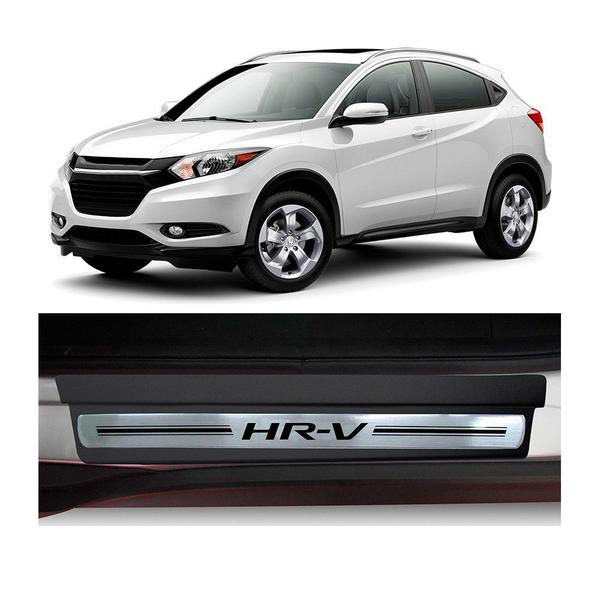 Kit Soleira HR-V Premium Aço Escovado Resinado 2015 4 Portas - Np