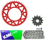 Kit Relação Corrente Kmc 520 116L Pinhão Coroa Vermelho Crf 250f