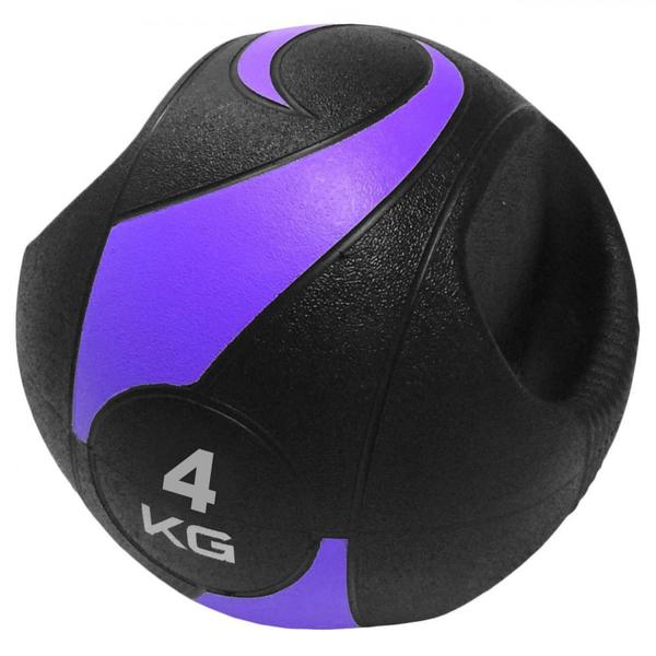 Medicine Ball 4 Kg com Pegada Cor Roxa com Preto Liveup