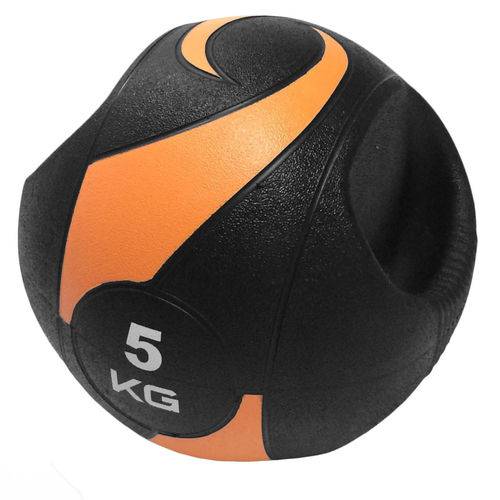 Medicine Ball 5 Kg com Pegada Cor Laranja com Preto Liveup